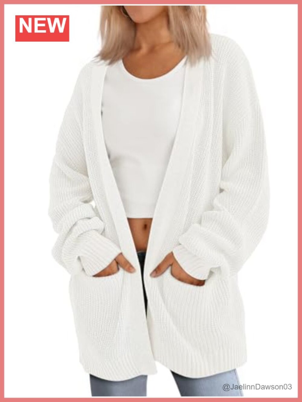 Oversized Knit Cardigan Sweater with Pockets